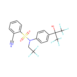 N#Cc1ccccc1S(=O)(=O)N(CC(F)(F)F)c1ccc(C(O)(C(F)(F)F)C(F)(F)F)cc1 ZINC000103248781