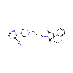 N#Cc1cccnc1N1CCN(CCCCN2C(=O)C[C@@]3(CCCc4ccccc43)C2=O)CC1 ZINC000029244504