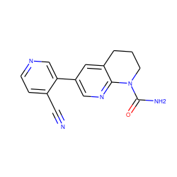 N#Cc1ccncc1-c1cnc2c(c1)CCCN2C(N)=O ZINC000221446395