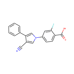 N#Cc1cn(-c2ccc(C(=O)O)c(F)c2)cc1-c1ccccc1 ZINC000200839781