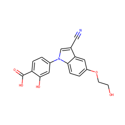 N#Cc1cn(-c2ccc(C(=O)O)c(O)c2)c2ccc(OCCO)cc12 ZINC000202394496