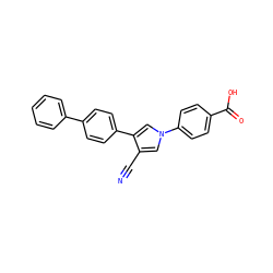 N#Cc1cn(-c2ccc(C(=O)O)cc2)cc1-c1ccc(-c2ccccc2)cc1 ZINC000200836458