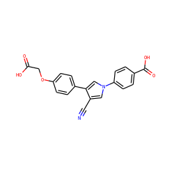 N#Cc1cn(-c2ccc(C(=O)O)cc2)cc1-c1ccc(OCC(=O)O)cc1 ZINC000200834242