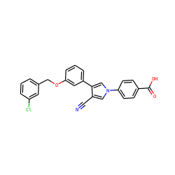 N#Cc1cn(-c2ccc(C(=O)O)cc2)cc1-c1cccc(OCc2cccc(Cl)c2)c1 ZINC000200826382