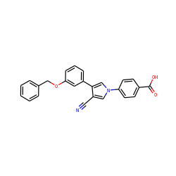 N#Cc1cn(-c2ccc(C(=O)O)cc2)cc1-c1cccc(OCc2ccccc2)c1 ZINC000200840562