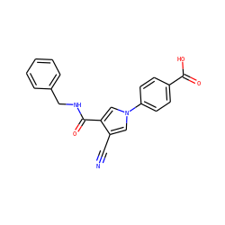 N#Cc1cn(-c2ccc(C(=O)O)cc2)cc1C(=O)NCc1ccccc1 ZINC000200838494