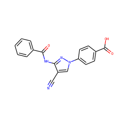 N#Cc1cn(-c2ccc(C(=O)O)cc2)nc1NC(=O)c1ccccc1 ZINC000200825163