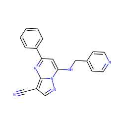 N#Cc1cnn2c(NCc3ccncc3)cc(-c3ccccc3)nc12 ZINC000096176124