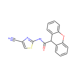 N#Cc1csc(NC(=O)C2c3ccccc3Oc3ccccc32)n1 ZINC000653856261