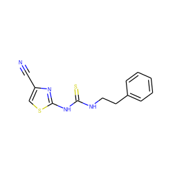 N#Cc1csc(NC(=S)NCCc2ccccc2)n1 ZINC000013744901