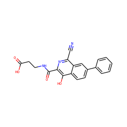 N#Cc1nc(C(=O)NCCC(=O)O)c(O)c2ccc(-c3ccccc3)cc12 ZINC000146787422