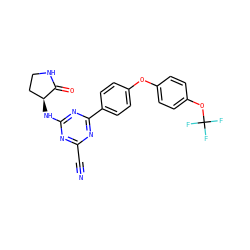 N#Cc1nc(N[C@H]2CCNC2=O)nc(-c2ccc(Oc3ccc(OC(F)(F)F)cc3)cc2)n1 ZINC000221183735