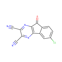 N#Cc1nc2c(nc1C#N)-c1cc(Cl)ccc1C2=O ZINC000034985110