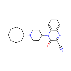 N#Cc1nc2ccccc2n(C2CCN(C3CCCCCCC3)CC2)c1=O ZINC000114764105