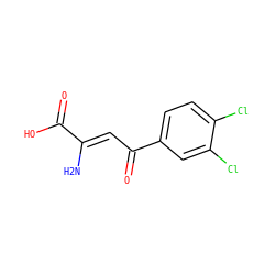 N/C(=C\C(=O)c1ccc(Cl)c(Cl)c1)C(=O)O ZINC000100773353