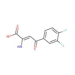N/C(=C\C(=O)c1ccc(F)c(F)c1)C(=O)O ZINC000100770358
