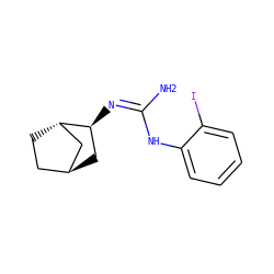 N/C(=N/[C@H]1C[C@H]2CC[C@H]1C2)Nc1ccccc1I ZINC000261091765