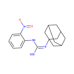 N/C(=N/C12CC3CC(CC(C3)C1)C2)Nc1ccccc1[N+](=O)[O-] ZINC000026482427
