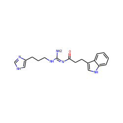 N/C(=N\C(=O)CCc1c[nH]c2ccccc12)NCCCc1c[nH]cn1 ZINC000040914232