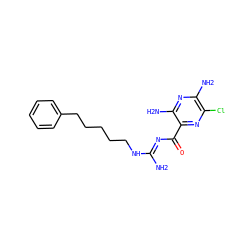 N/C(=N\C(=O)c1nc(Cl)c(N)nc1N)NCCCCCc1ccccc1 ZINC000036176068