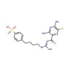 N/C(=N\C(=O)c1nc(Cl)c(N)nc1N)NCCCCc1ccc(S(=O)(=O)O)cc1 ZINC000036176125