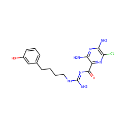 N/C(=N\C(=O)c1nc(Cl)c(N)nc1N)NCCCCc1cccc(O)c1 ZINC000035942671