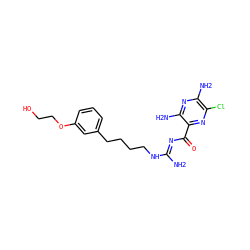 N/C(=N\C(=O)c1nc(Cl)c(N)nc1N)NCCCCc1cccc(OCCO)c1 ZINC000035796731