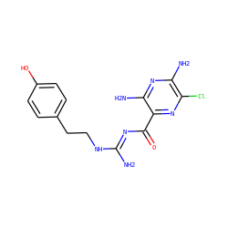 N/C(=N\C(=O)c1nc(Cl)c(N)nc1N)NCCc1ccc(O)cc1 ZINC000036176118