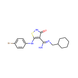 N/C(=N\CC1CCCCC1)c1c(Nc2ccc(Br)cc2)s[nH]c1=O ZINC000034802621