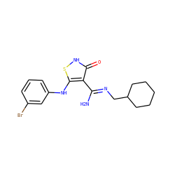 N/C(=N\CC1CCCCC1)c1c(Nc2cccc(Br)c2)s[nH]c1=O ZINC000034802620