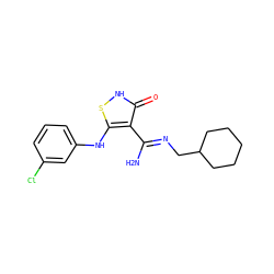 N/C(=N\CC1CCCCC1)c1c(Nc2cccc(Cl)c2)s[nH]c1=O ZINC000034802619