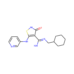 N/C(=N\CC1CCCCC1)c1c(Nc2cccnc2)s[nH]c1=O ZINC000034802636