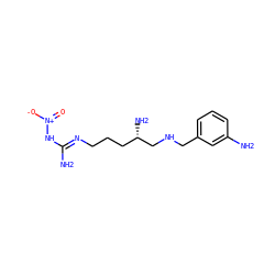 N/C(=N\CCC[C@H](N)CNCc1cccc(N)c1)N[N+](=O)[O-] ZINC000013517964