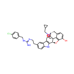 N/C(=N\CCc1ccc2[nH]c3c(c2c1)C[C@@]1(O)[C@H]2Cc4ccc(O)c5c4[C@@]1(CCN2CC1CC1)[C@H]3O5)NCc1ccc(Cl)cc1 ZINC000027631230