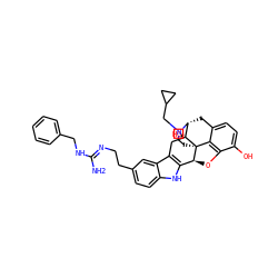 N/C(=N\CCc1ccc2[nH]c3c(c2c1)C[C@@]1(O)[C@H]2Cc4ccc(O)c5c4[C@@]1(CCN2CC1CC1)[C@H]3O5)NCc1ccccc1 ZINC000027631235
