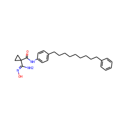 N/C(=N\O)C1(C(=O)Nc2ccc(CCCCCCCCCc3ccccc3)cc2)CC1 ZINC000142133045