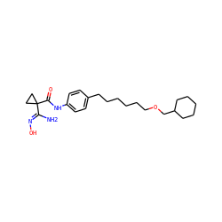 N/C(=N\O)C1(C(=O)Nc2ccc(CCCCCCOCC3CCCCC3)cc2)CC1 ZINC000142105692