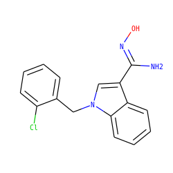 N/C(=N\O)c1cn(Cc2ccccc2Cl)c2ccccc12 ZINC000013142213