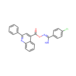 N/C(=N\OC(=O)c1cc(-c2ccccc2)nc2ccccc12)c1ccc(Cl)cc1 ZINC000004723511