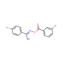 N/C(=N\OC(=O)c1cccc(Br)c1)c1ccc(Br)cc1 ZINC000005112210