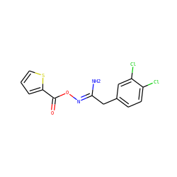 N/C(Cc1ccc(Cl)c(Cl)c1)=N\OC(=O)c1cccs1 ZINC000004685105
