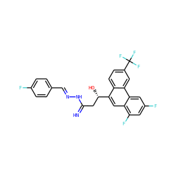 N=C(C[C@H](O)c1cc2c(F)cc(F)cc2c2cc(C(F)(F)F)ccc12)N/N=C/c1ccc(F)cc1 ZINC001772656431