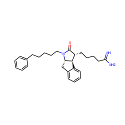 N=C(N)CCCC[C@H]1C(=O)N(CCCCCc2ccccc2)[C@H]2Cc3ccccc3[C@@H]21 ZINC000029399909