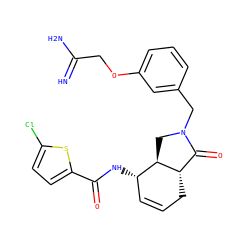 N=C(N)COc1cccc(CN2C[C@@H]3[C@@H](NC(=O)c4ccc(Cl)s4)C=CC[C@H]3C2=O)c1 ZINC000028526975