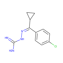 N=C(N)N/N=C(\c1ccc(Cl)cc1)C1CC1 ZINC000007996140