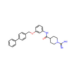 N=C(N)N1CCC(C(=O)Nc2cccc(OCc3ccc(-c4ccccc4)cc3)c2)CC1 ZINC000040422813