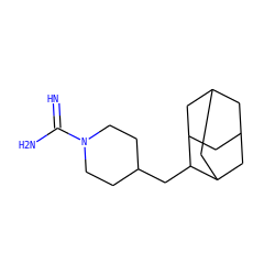 N=C(N)N1CCC(CC2C3CC4CC(C3)CC2C4)CC1 ZINC001772632239