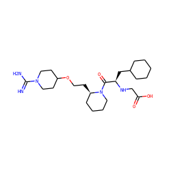 N=C(N)N1CCC(OCC[C@@H]2CCCCN2C(=O)[C@@H](CC2CCCCC2)NCC(=O)O)CC1 ZINC000013473938