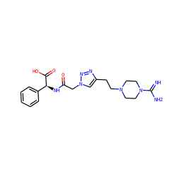 N=C(N)N1CCN(CCc2cn(CC(=O)N[C@H](C(=O)O)c3ccccc3)nn2)CC1 ZINC000064540811