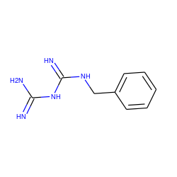 N=C(N)NC(=N)NCc1ccccc1 ZINC000000390716